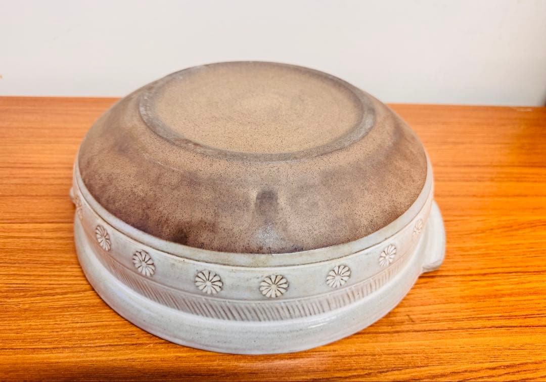 銀峯 Ginpo 土鍋 10号 大型 日本製 花模様 未使用 保管品