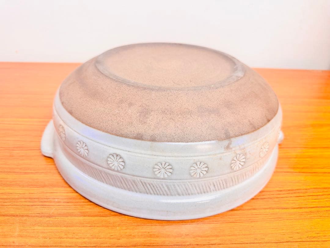銀峯 Ginpo 土鍋 10号 大型 日本製 花模様 未使用 保管品