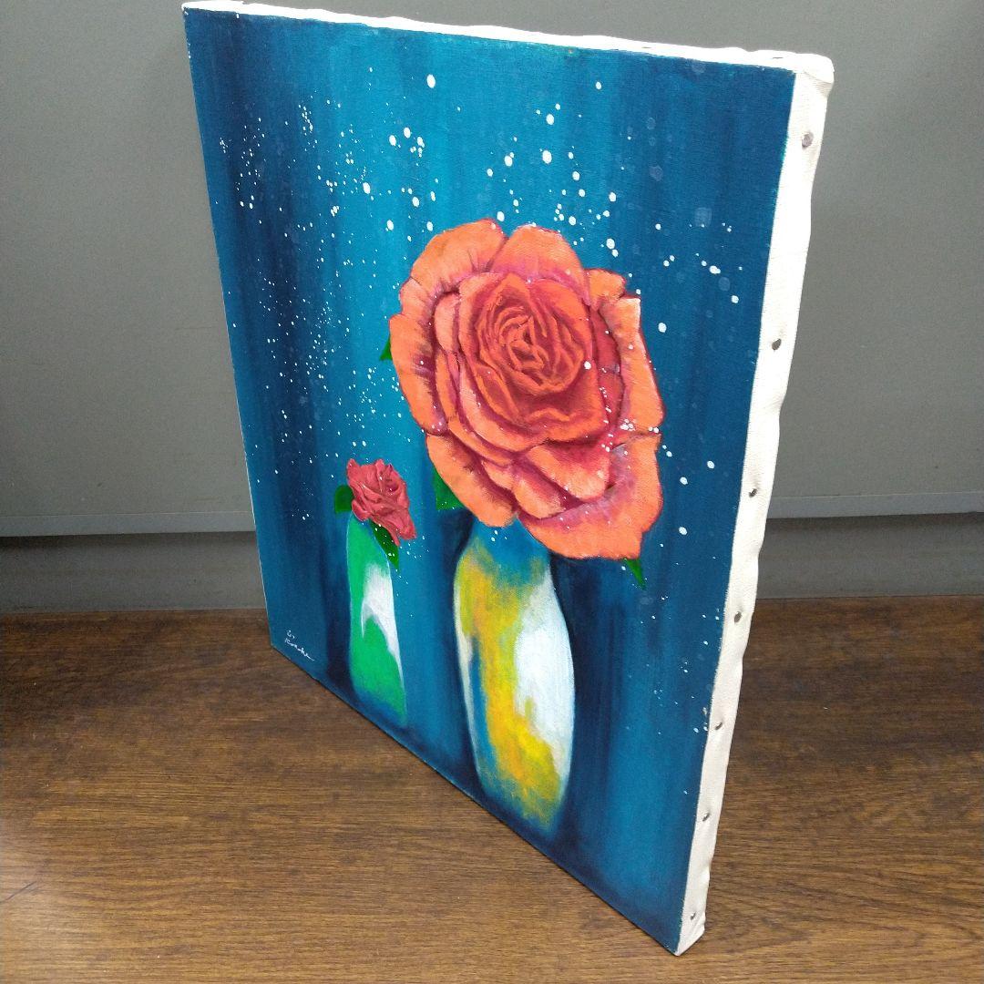 アクリル画 薔薇 絵画