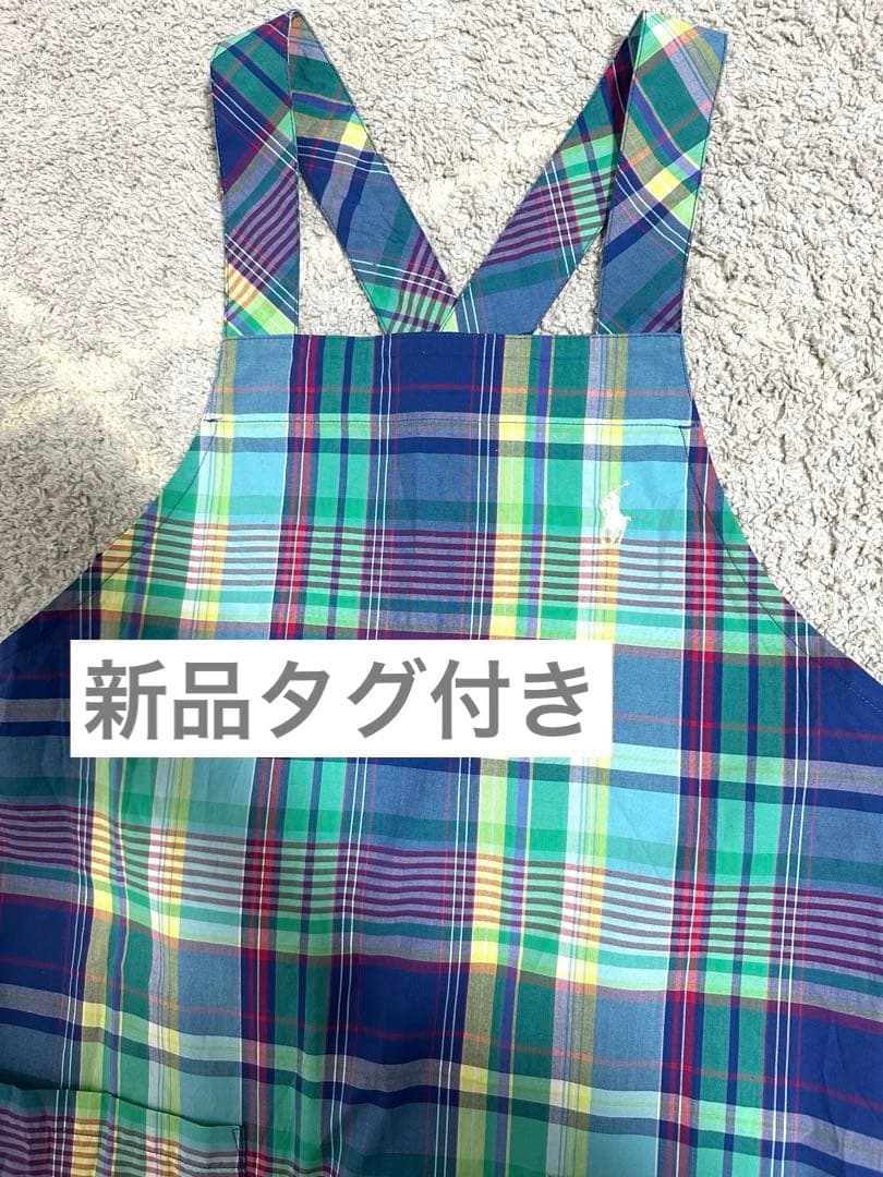 《新品》ラルフローレン　チェック　エプロン　コットン100% ポケット2つ