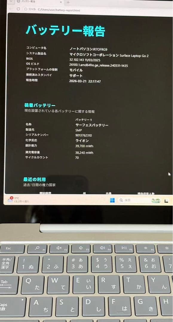 Surface Laptop Go 2/i5-1135G7/256GB/無傷