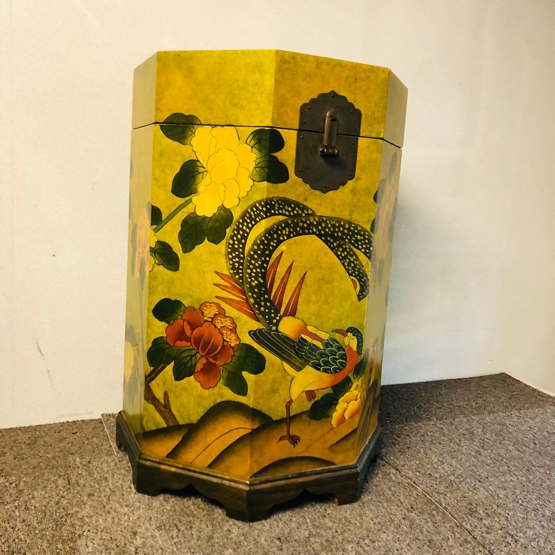 G28アンティーク品✨李朝家具 八角箱 帽子入れ 小物入れ 収納箱 中国