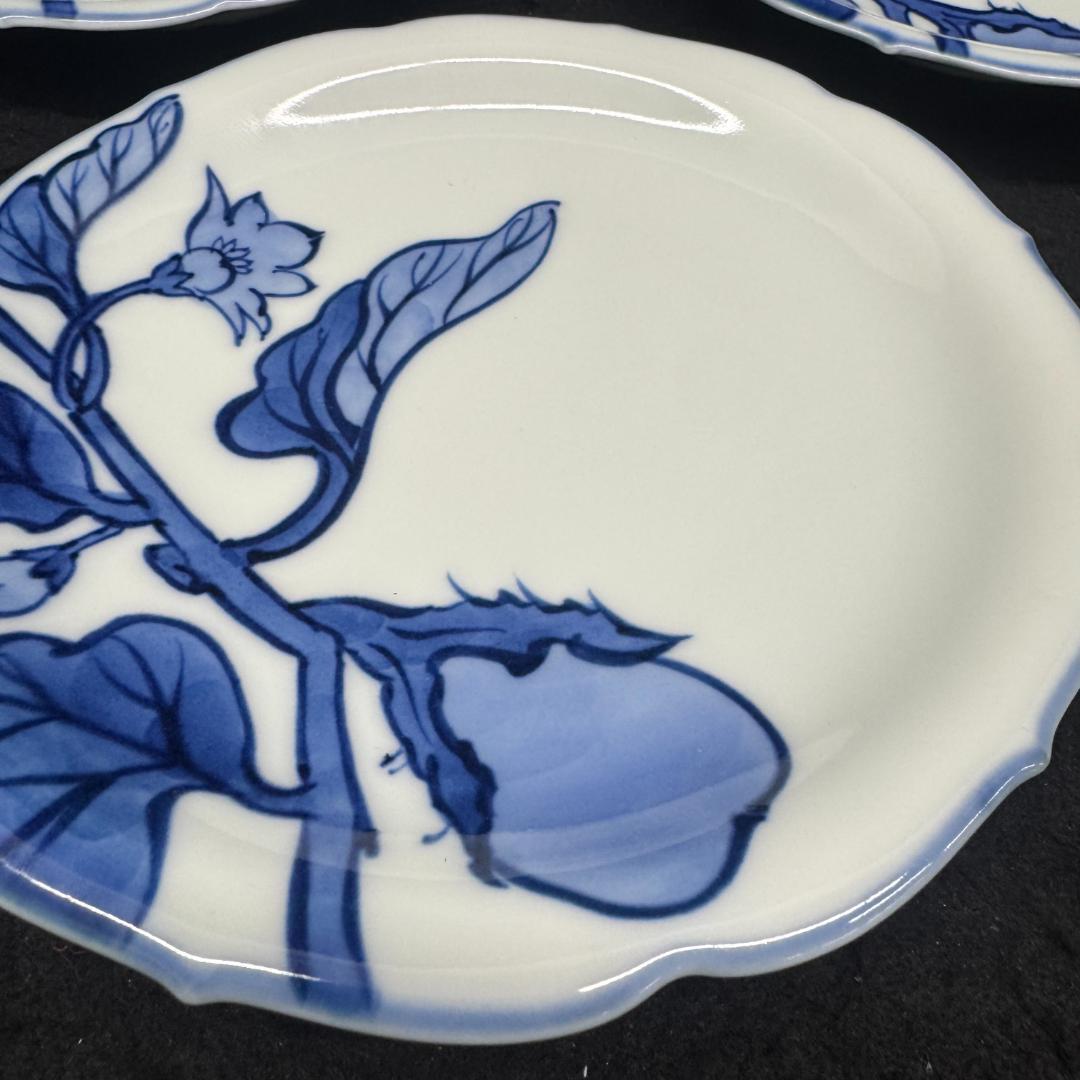 源右衛門窯 有田焼 染付茄子絵皿
