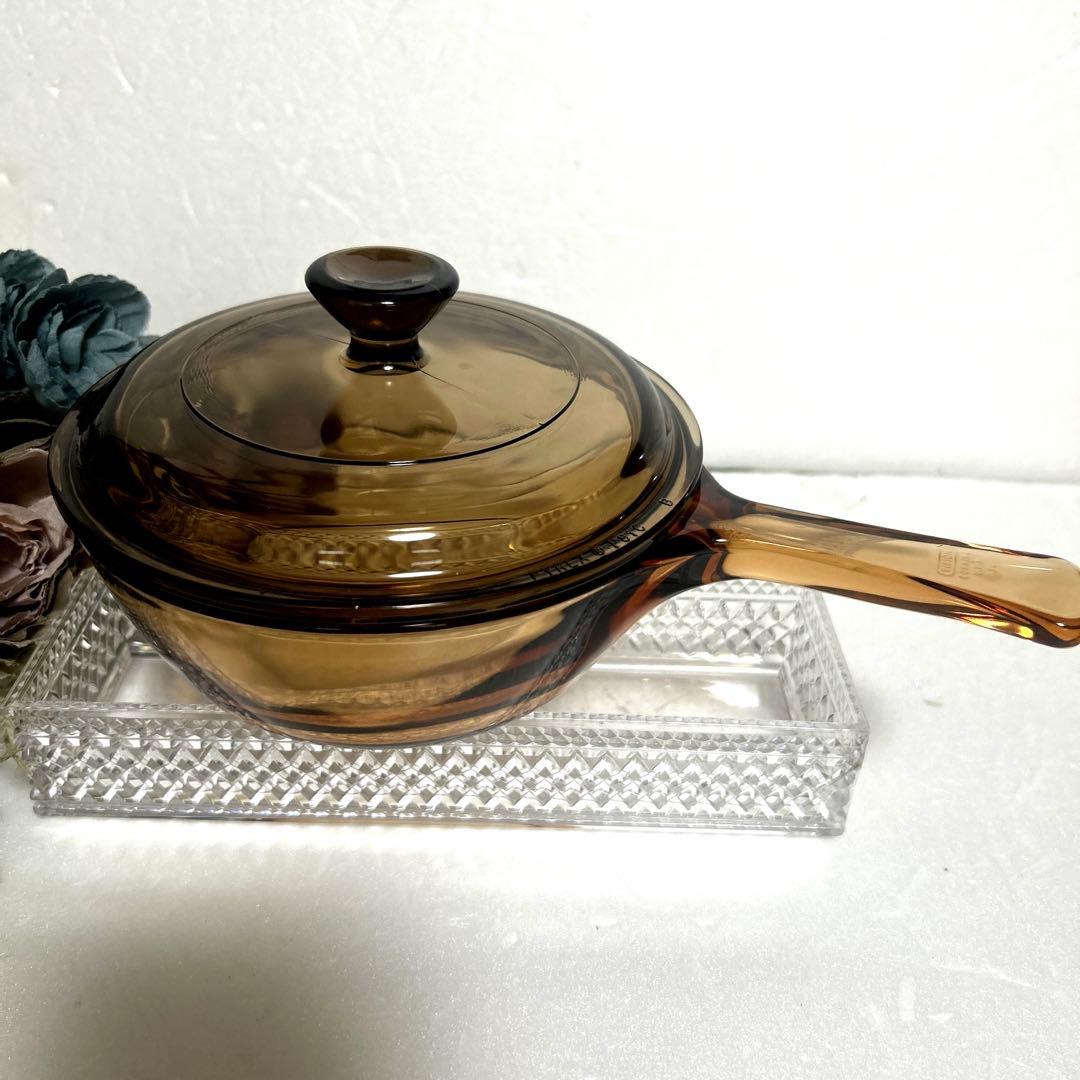新品　フランス　パイロセラムビジョン　超耐熱ガラス片手鍋大　片手鍋小　フライパン