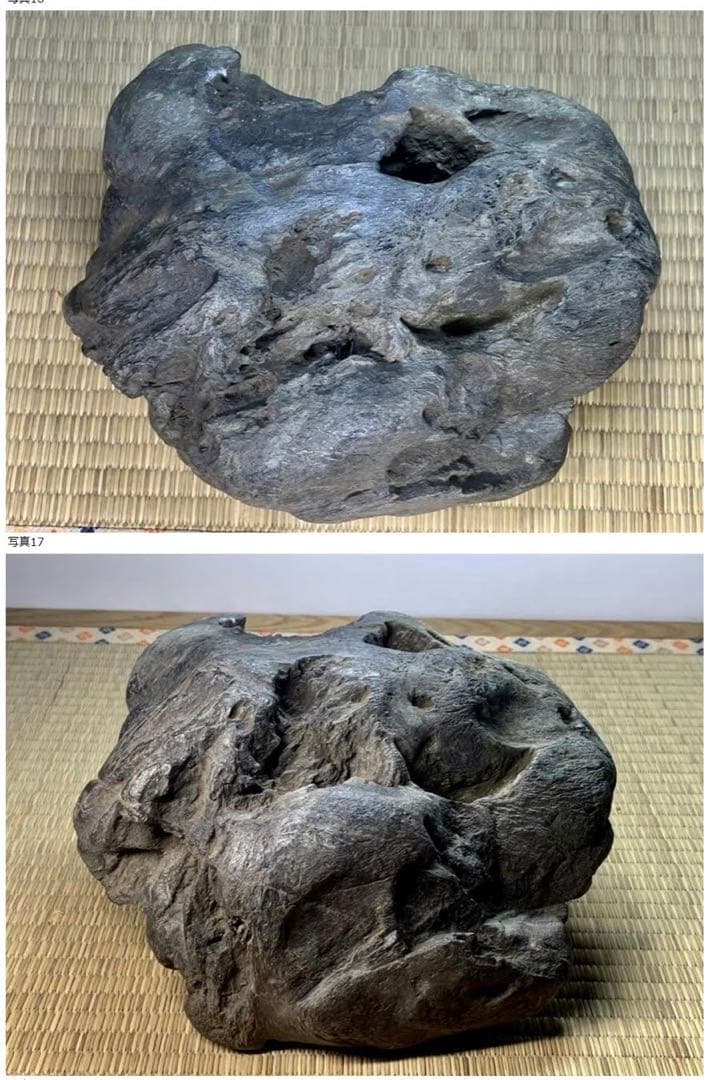 2500 揖斐川石 ウブ『天邪鬼』桐箱付 2箇所ヌケあり 水石 置物 鑑賞石