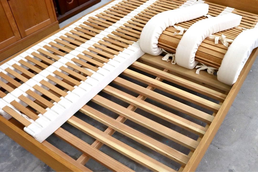 GMIS62○飛騨産業 / HIDA ダブルベッド 月光 キツツキ 飛騨家具