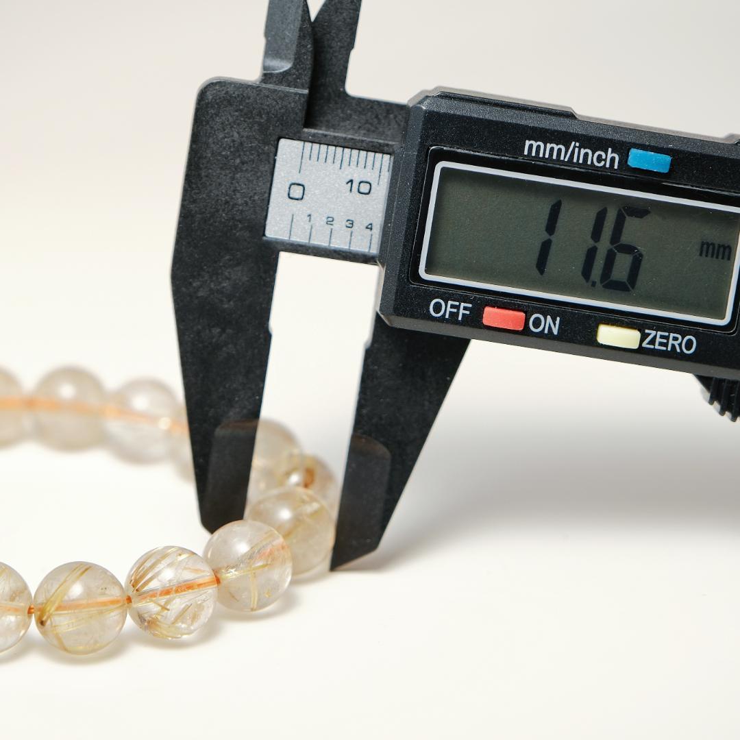 ゴールドルチルクォーツ 11mm 天然石 ブレスレット 金運石 パワーストーン