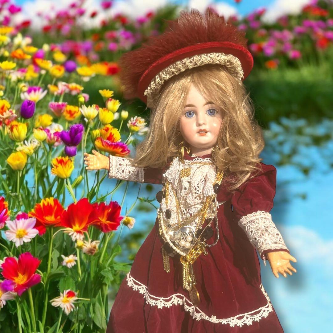 kimiko アンティーク ビスクドール アーモンド マルセル レッド