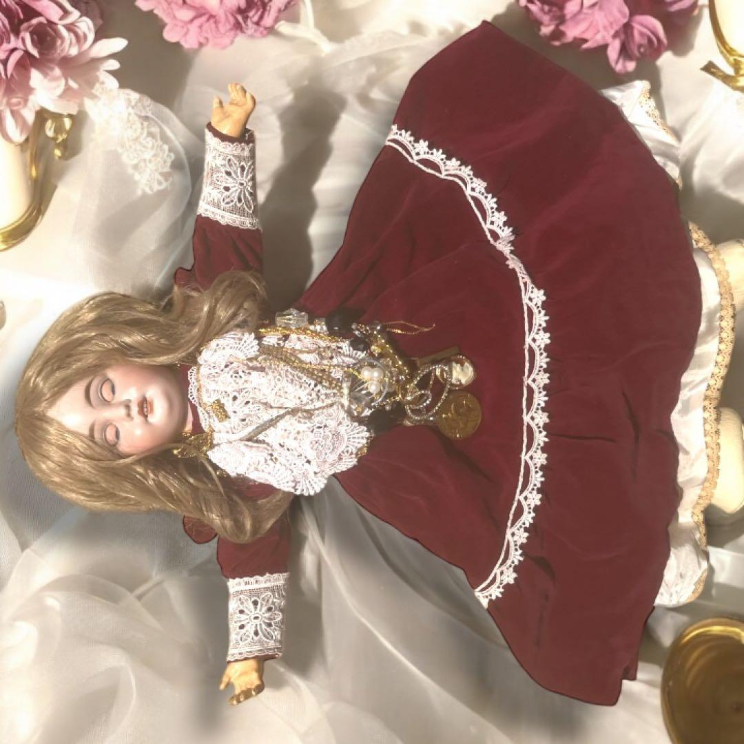 kimiko アンティーク ビスクドール アーモンド マルセル レッド