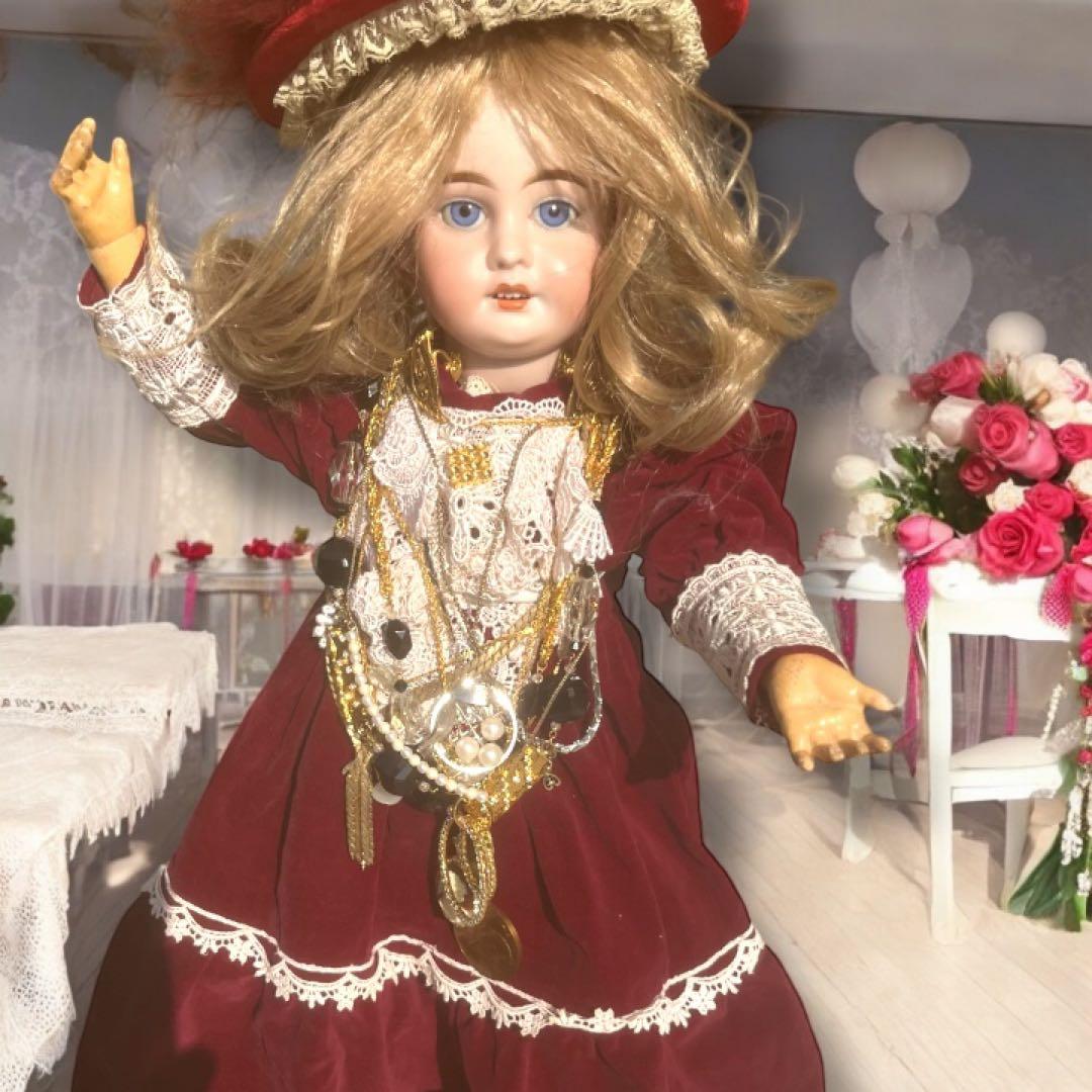 kimiko アンティーク ビスクドール アーモンド マルセル レッド