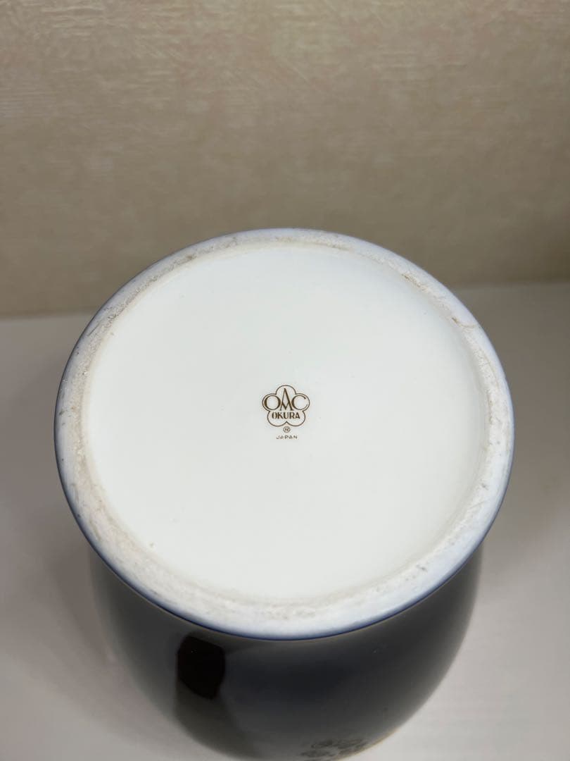 美品　大倉陶園　壺型花瓶　28cm 金彩葡萄　瑠璃金蝕ぶどう　フラワーベース