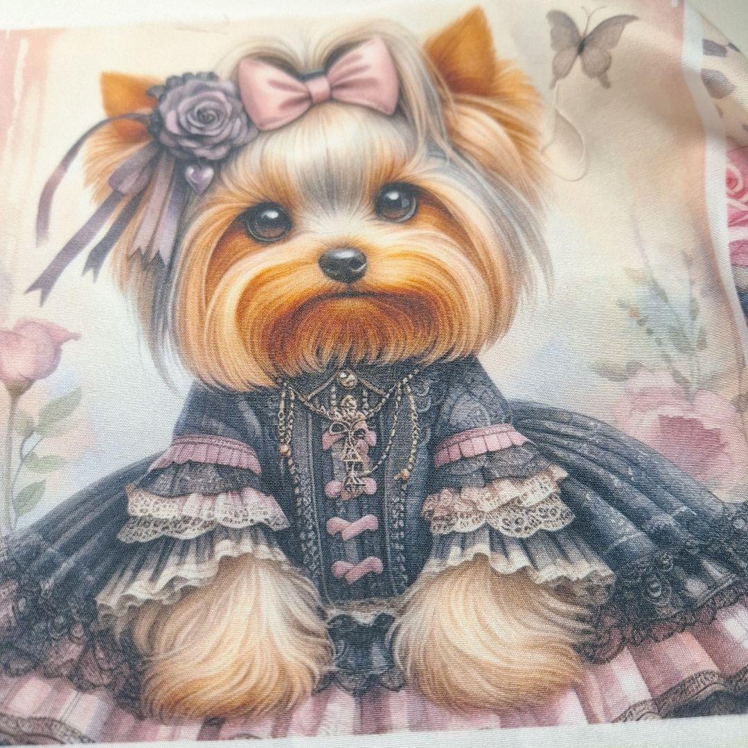おしゃれなヨーキーパネル生地　ハンドメイド