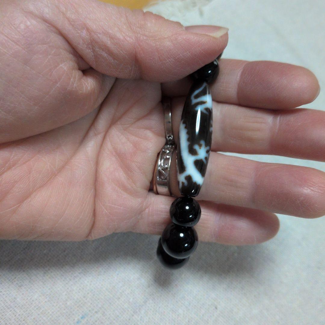 至純5本爪龍神天珠とマニカラン産天然結晶入りヒマラヤ水晶のブレスレット鑑定済☆