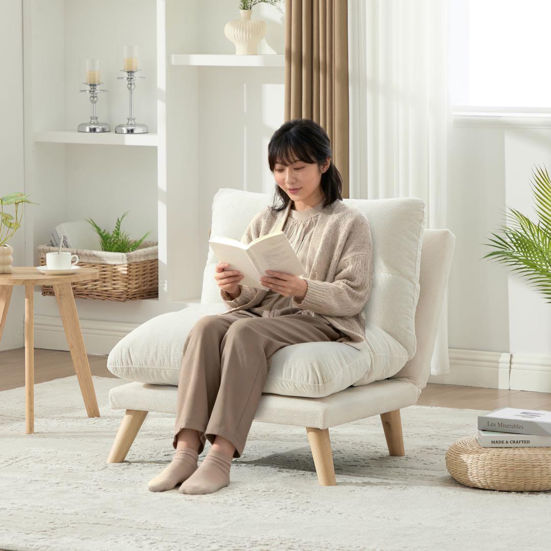 【新品】一人掛け折り畳みソファ 90-160°調節 低反発メモリーフォーム