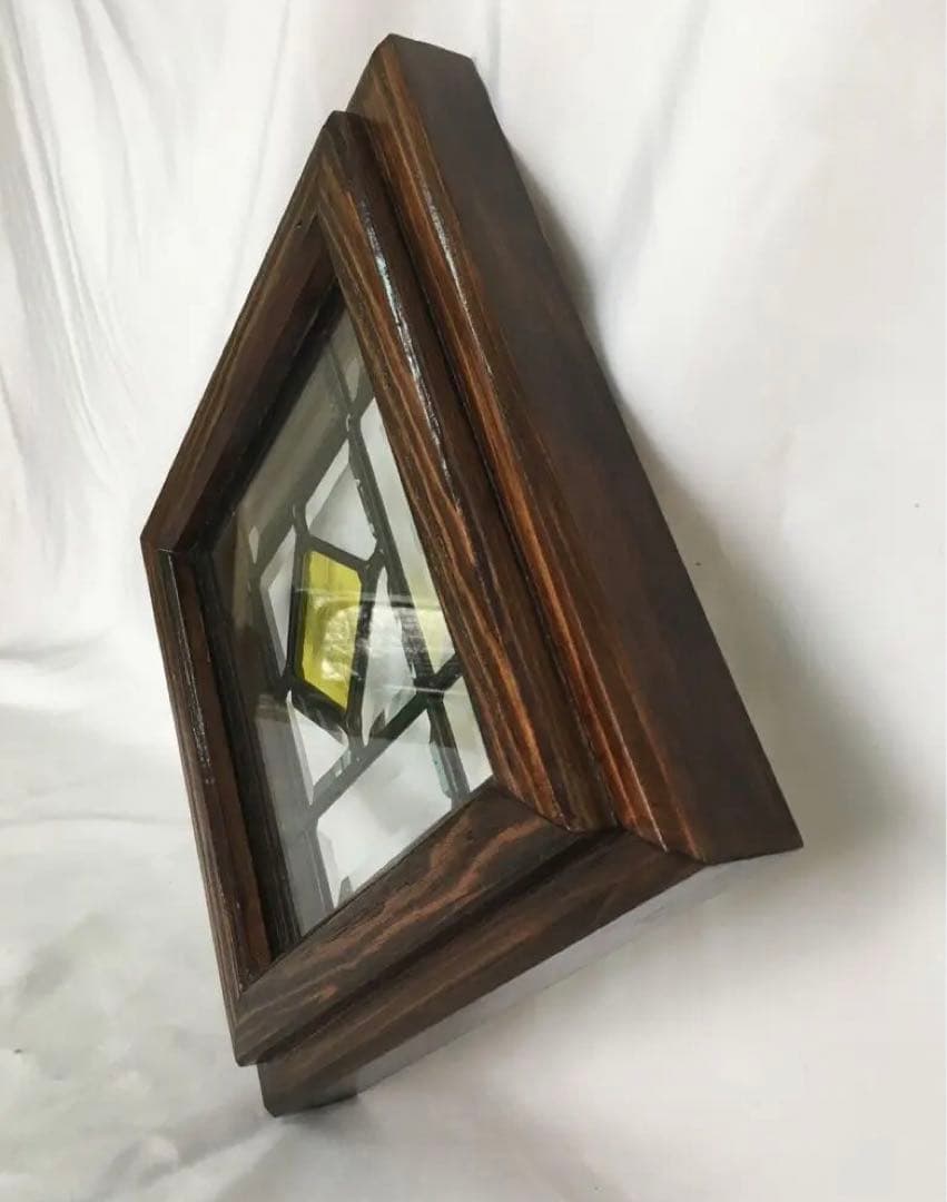 ステンドガラス 強化ガラス 壁掛け 木製枠(ハンドメイド)