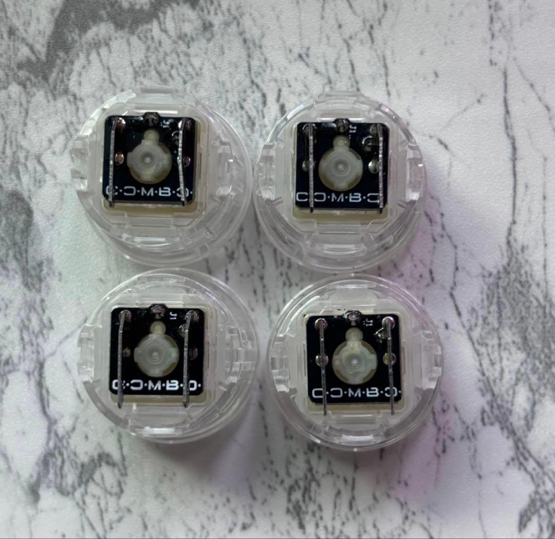 combo button 24mm CRYSTAL 4個 レバーレス　アケコン