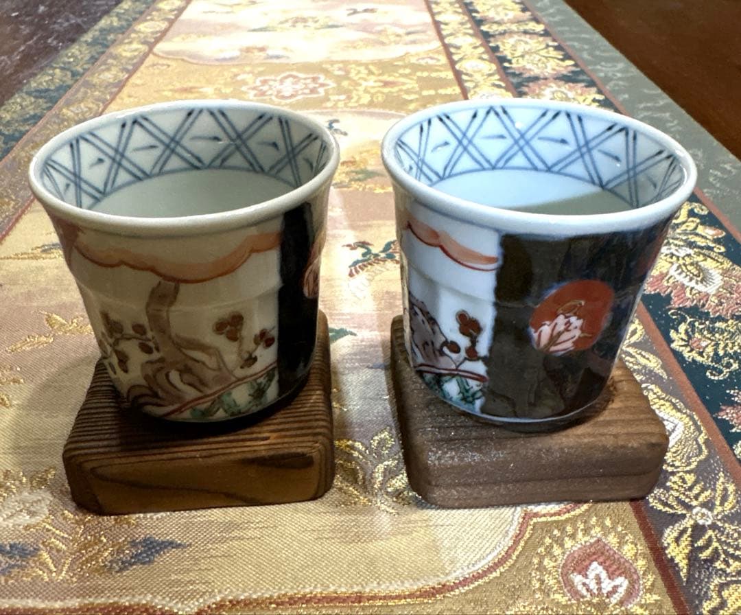 有田焼＊桔梗丸鉢・盛鉢　陶扇＊花篭菊割皿　中鉢　硝子鉢★お2人様お膳19品★