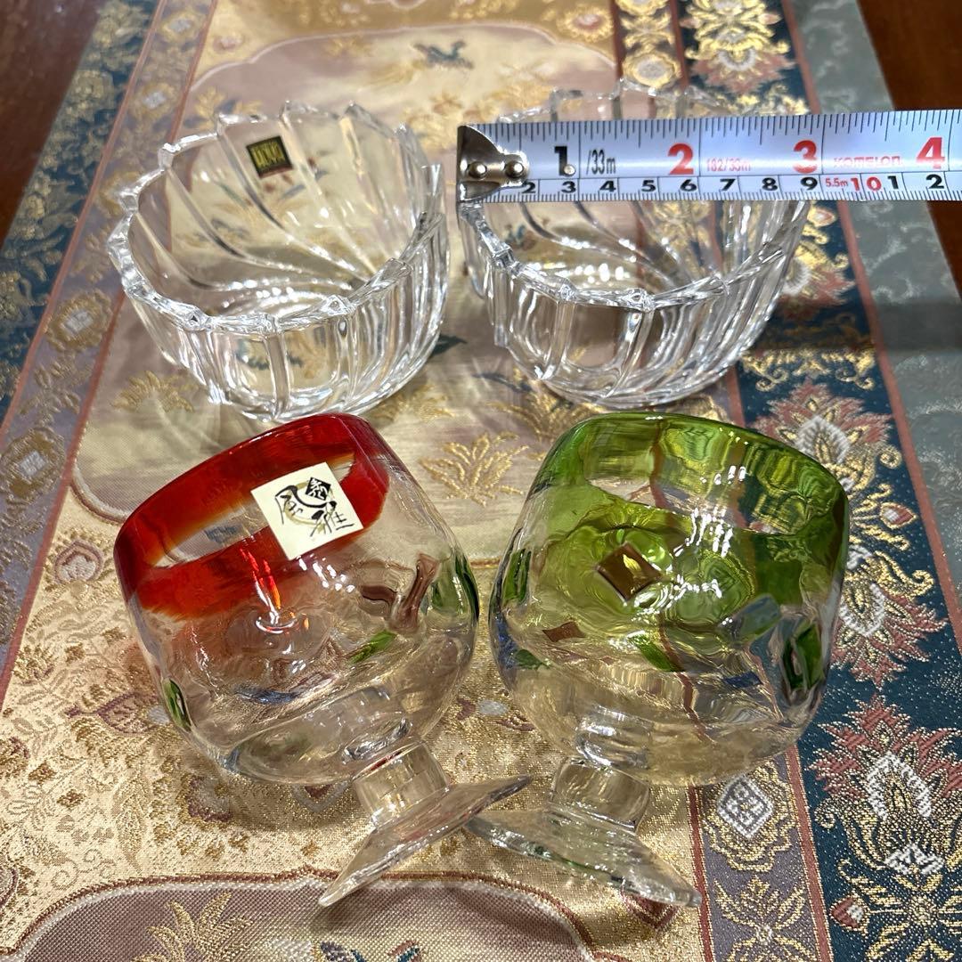有田焼＊桔梗丸鉢・盛鉢　陶扇＊花篭菊割皿　中鉢　硝子鉢★お2人様お膳19品★