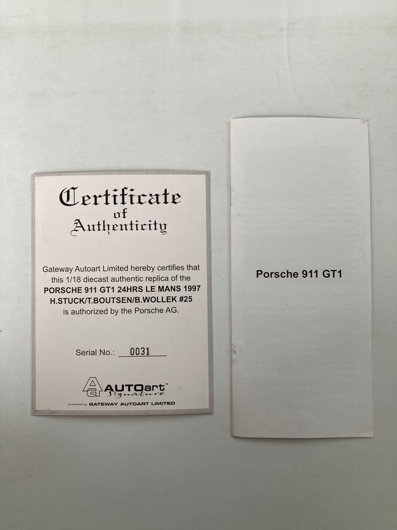 AUTOart 1/18 ポルシェ911GT1 #25 1997年ルマン24時間