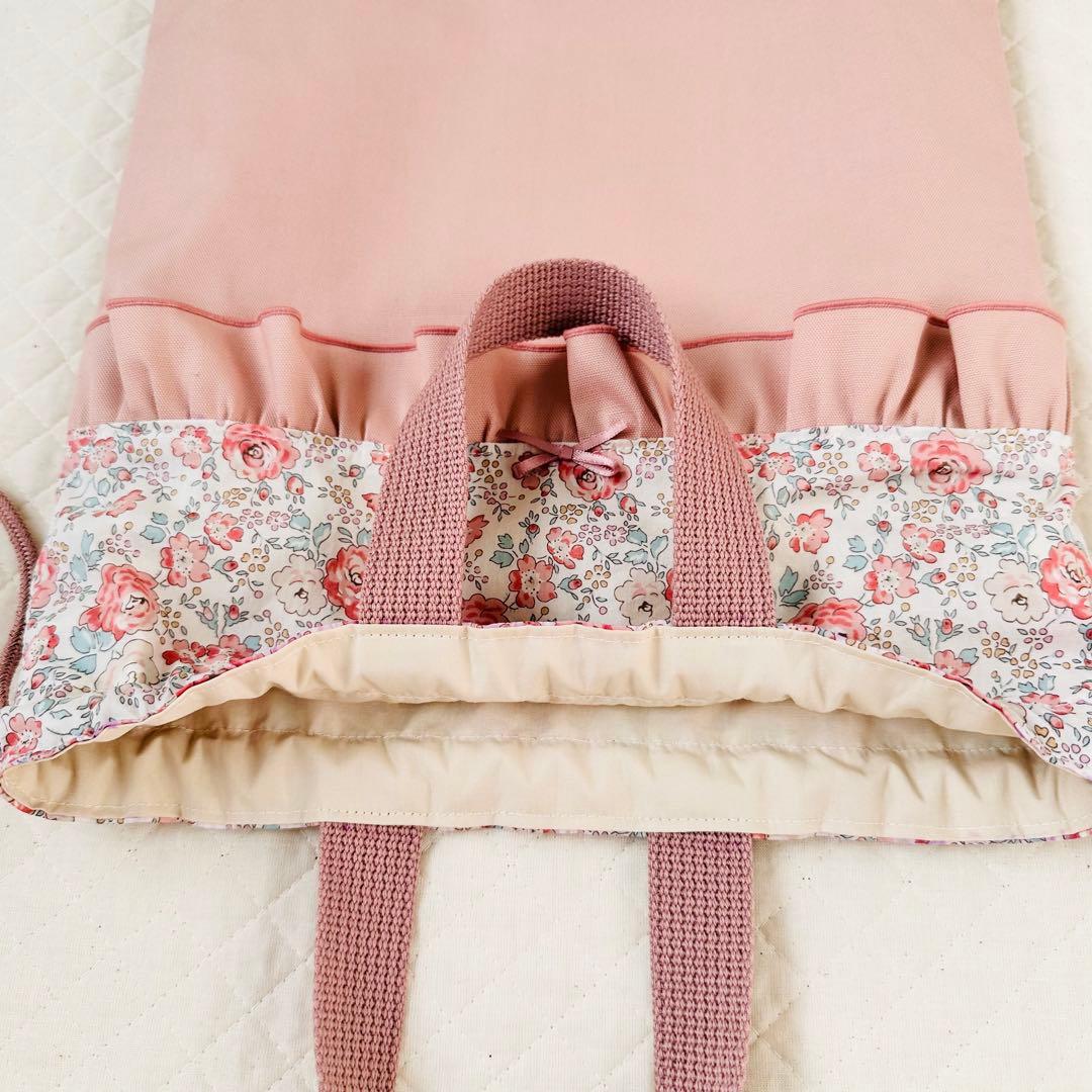 ももちゃん　ハンドメイド　レッスンバッグ　リバティ生地　花柄　上履き入れ