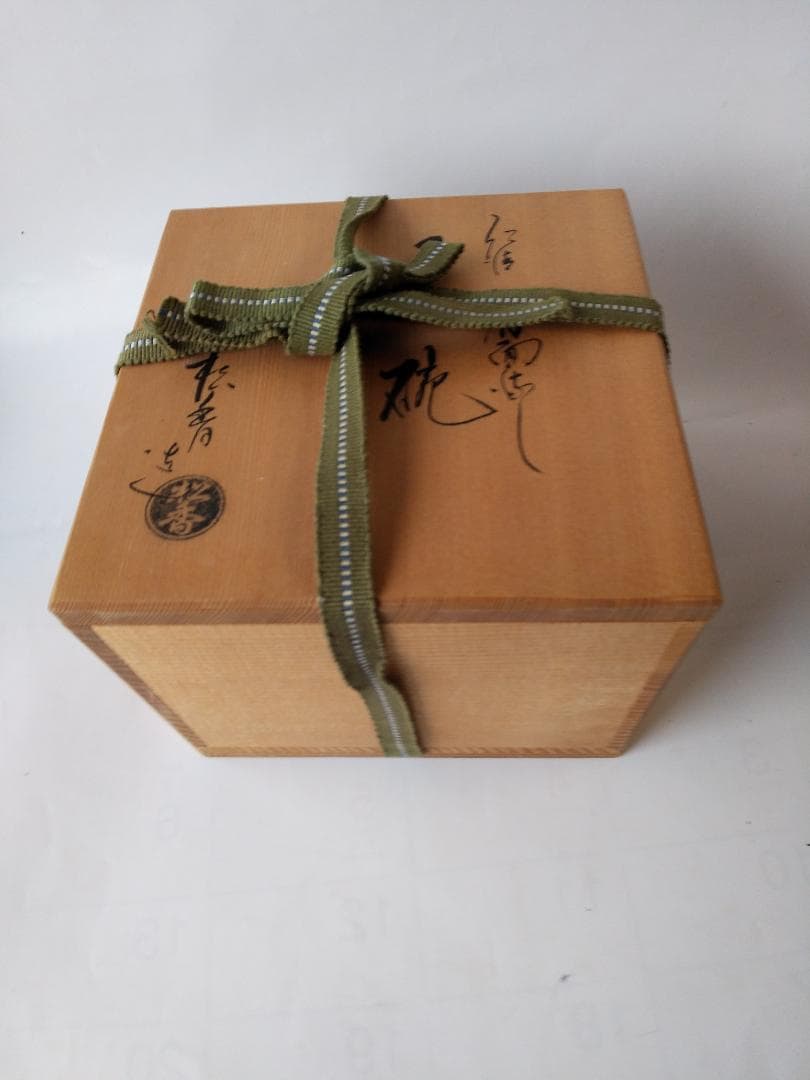 京焼 松香窯 加藤松香 作 仁清 扇面流し 共箱 茶道具 抹茶碗 新品 未使用