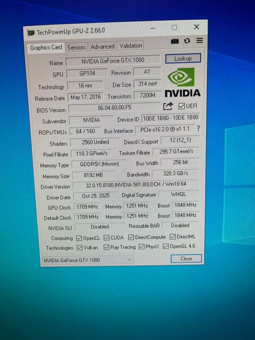 GTX 1080 JetStream 8GB 256bit グラフィックボード