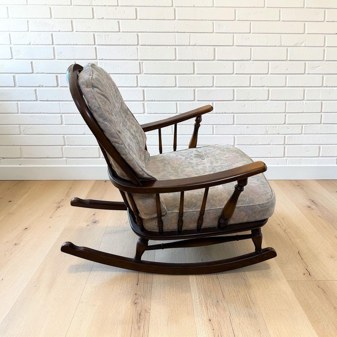 飛騨産業 ロッキングチェア キツツキマーク 木製 揺り椅子 アンティーク調