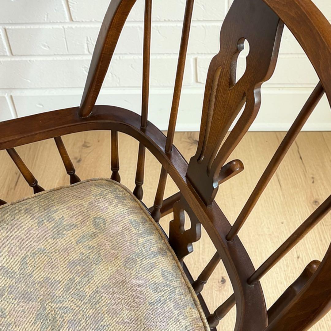 飛騨産業 ロッキングチェア キツツキマーク 木製 揺り椅子 アンティーク調