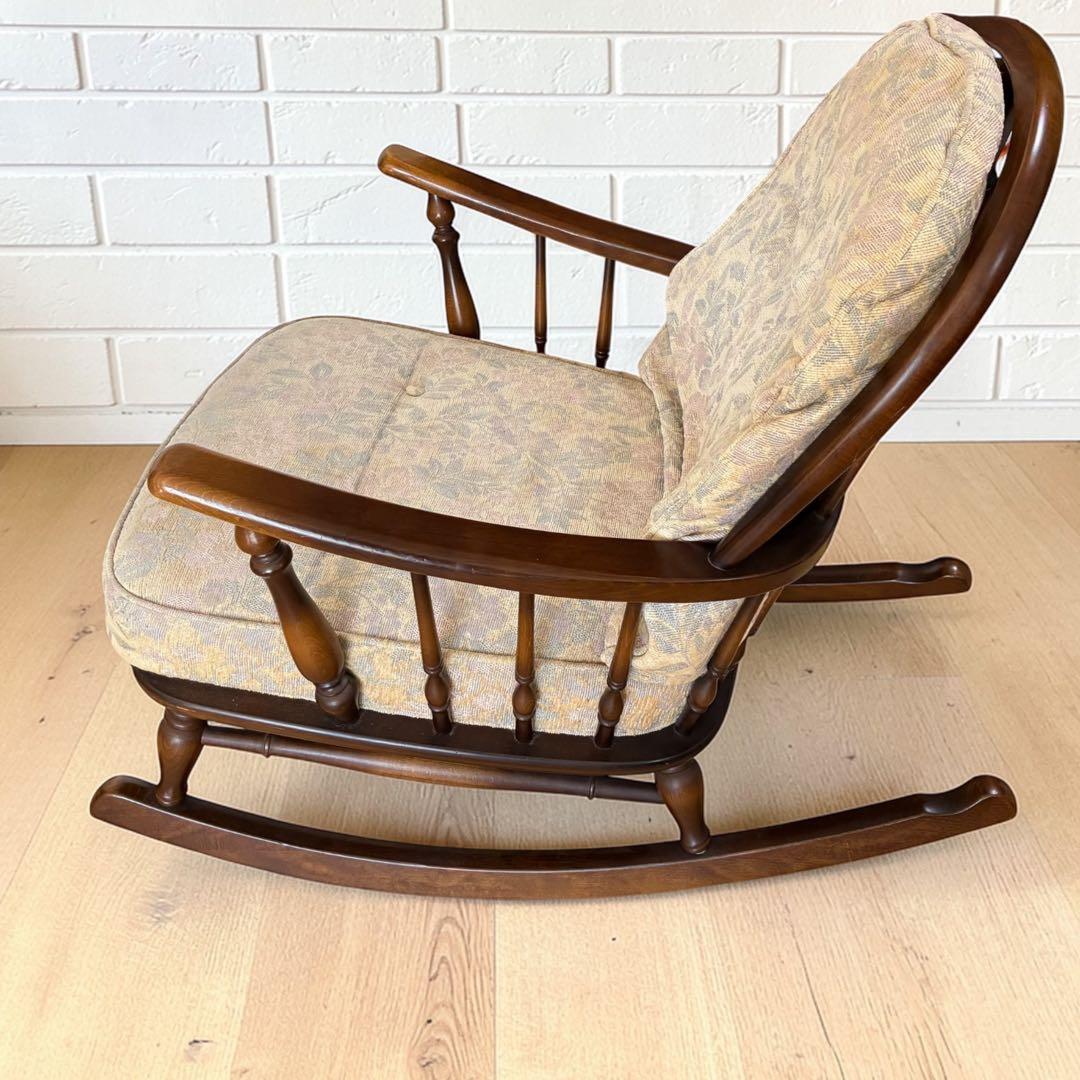 飛騨産業 ロッキングチェア キツツキマーク 木製 揺り椅子 アンティーク調