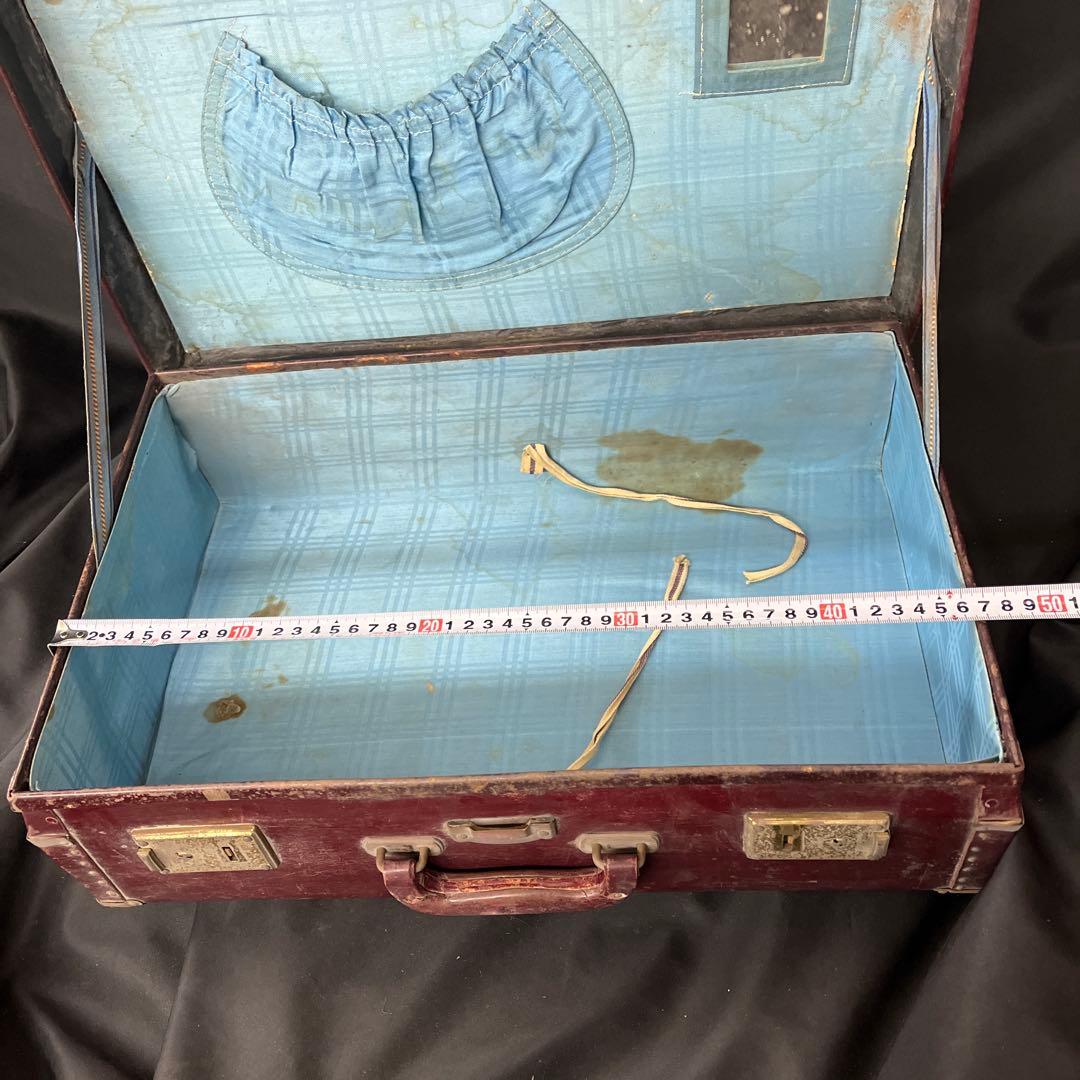 古カバン　古道具　オールドバック　革製　小豆色　ボストン　バック　カバン　古雑貨