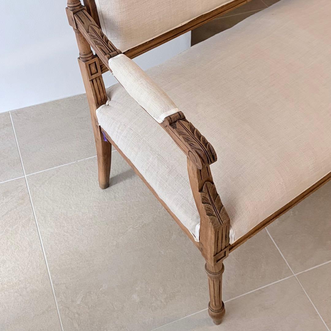 2人掛けソファー ホールベンチ 剥離 無塗装 アンティーク ビンテージ 雅姫