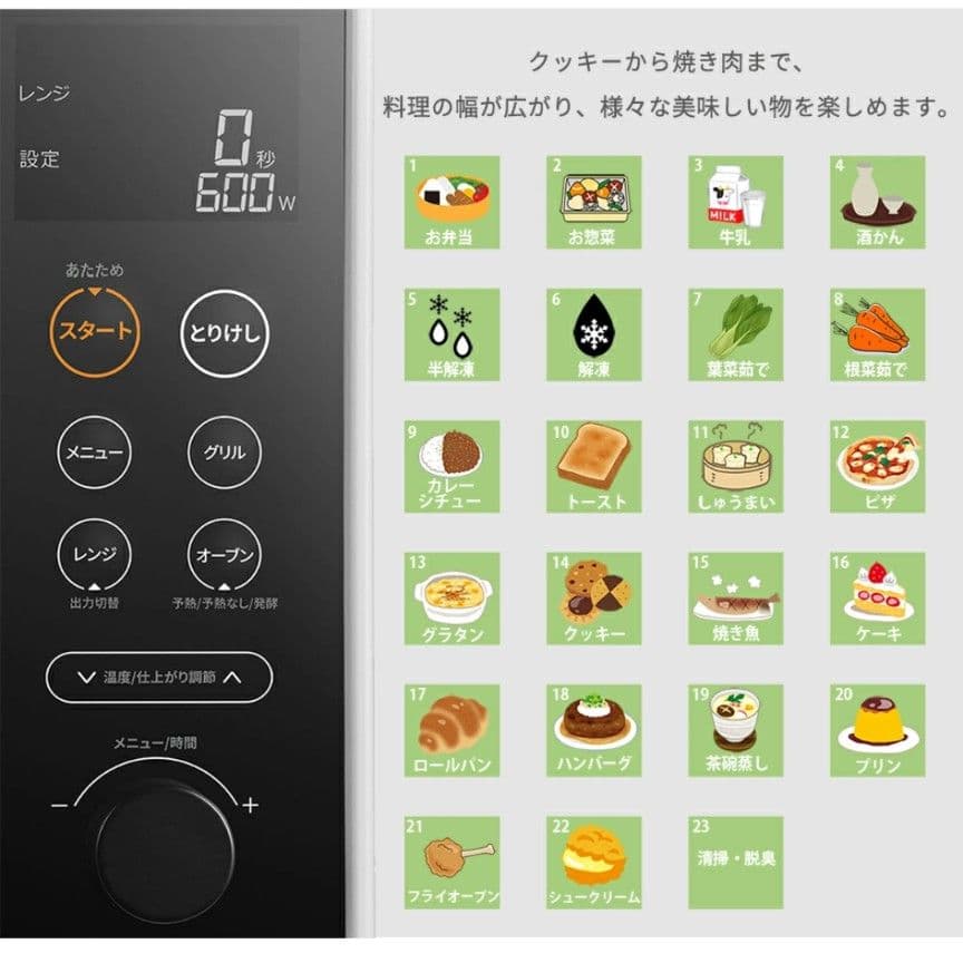 COMFEE' オーブンレンジ 25L スチームオーブンレンジ 過熱水蒸気