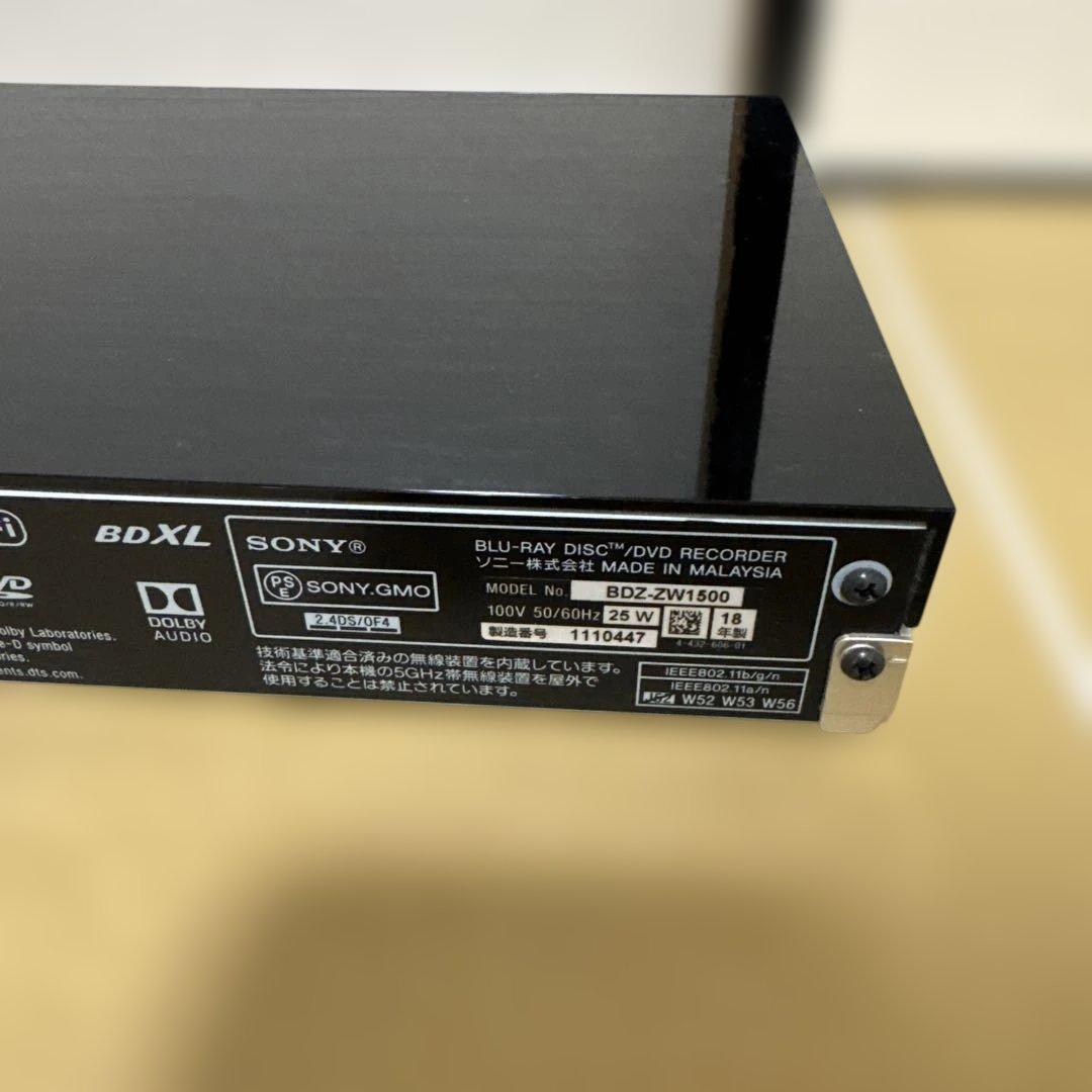 SONY ソニー ブルーレイレコーダー BDZ-ZW1500