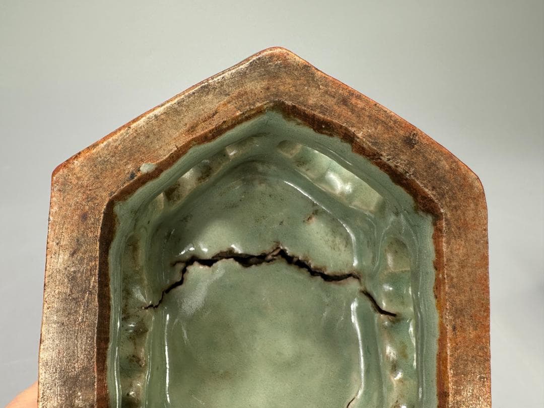 中国美術　元〜明時代　龍泉窯　青磁香炉　時代香炉　古物保証　唐物
