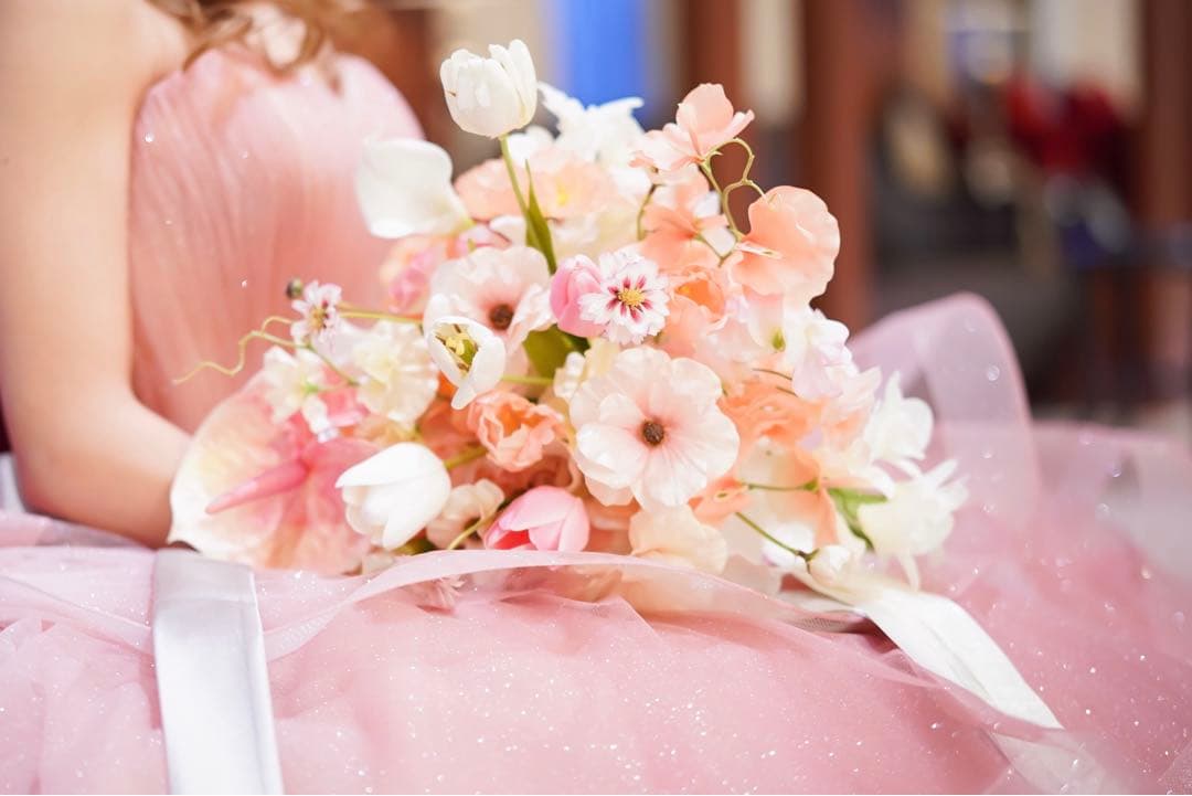 【タイムセール中】アーティシャルフラワーブーケ　ブートニア付　胡蝶蘭　韓国風