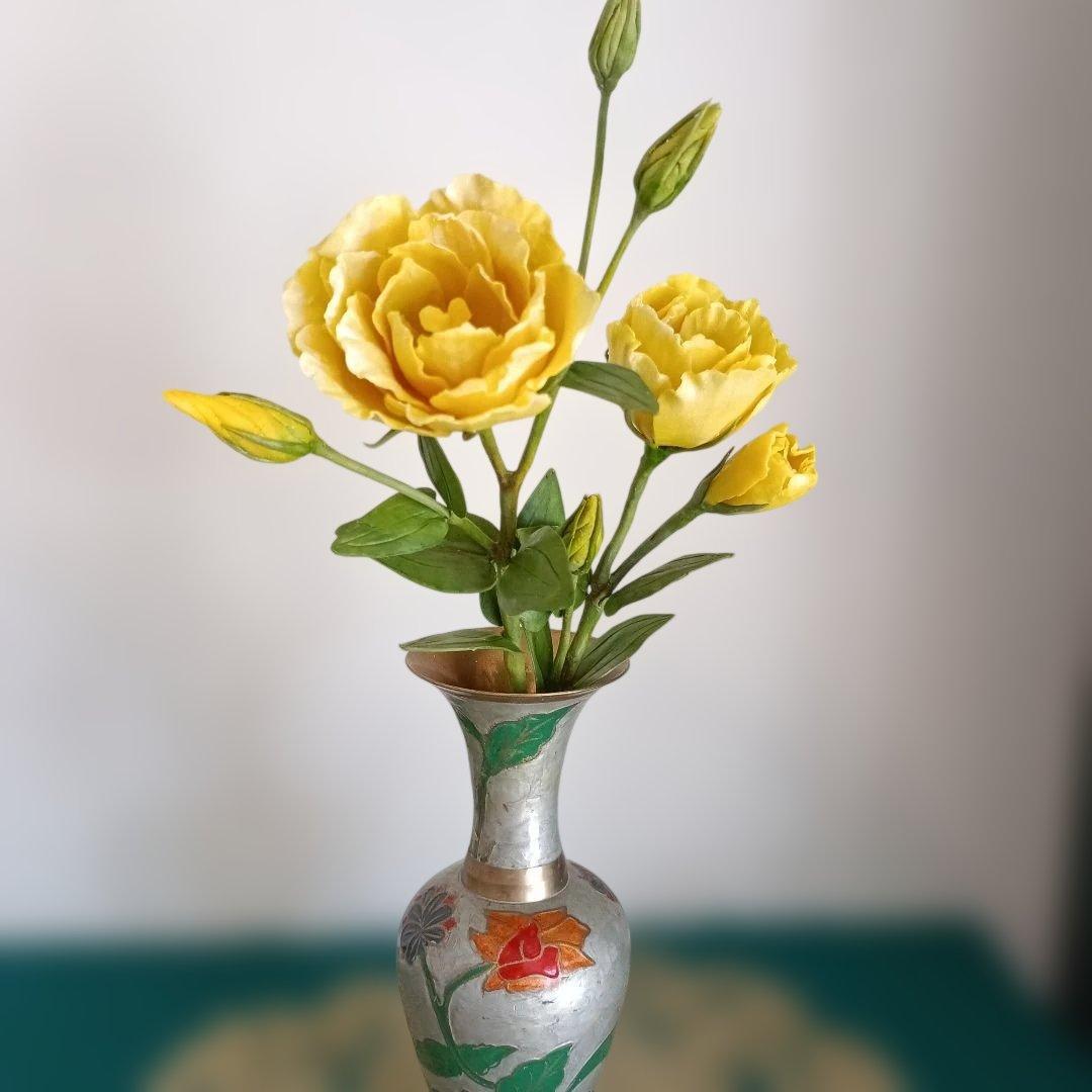 専用　トルコ桔梗　薔薇とオーニソガラム　アレンジメント　クレイフラワー