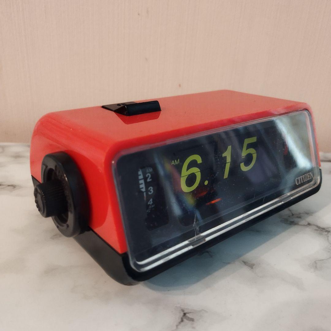 CITIZEN パタパタ時計 昭和レトロ 赤と黒50/60Hz