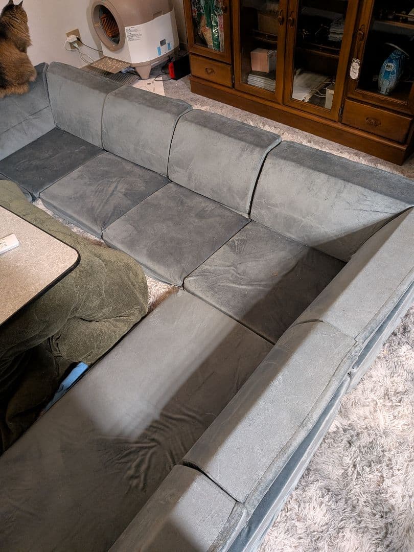 L字型ファブリックソファ 3人掛け・4人掛け