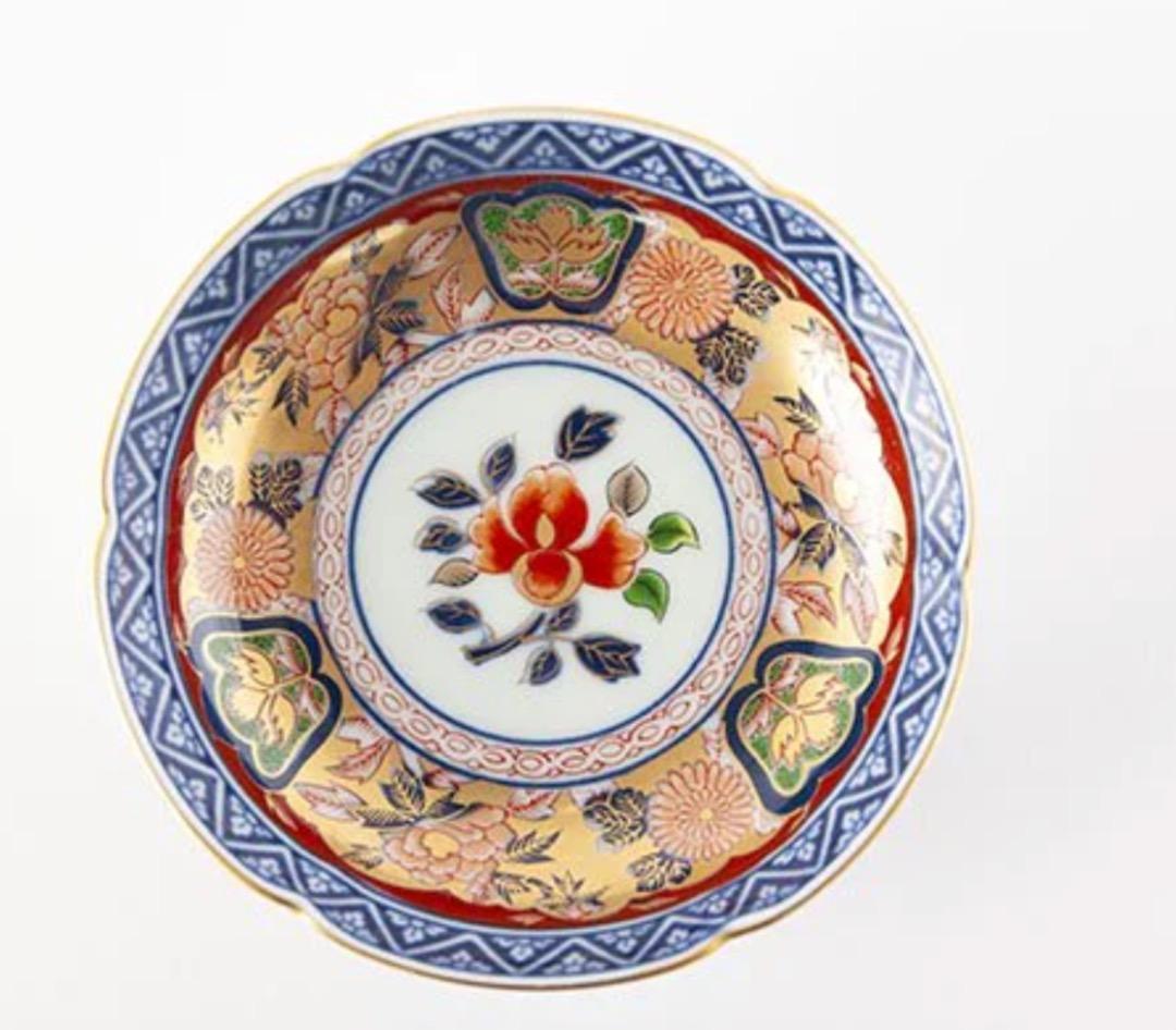 値下げ　新品　有田焼　極錦金彩古伊万里様式　和皿　直径17.5cm　其泉窯　①