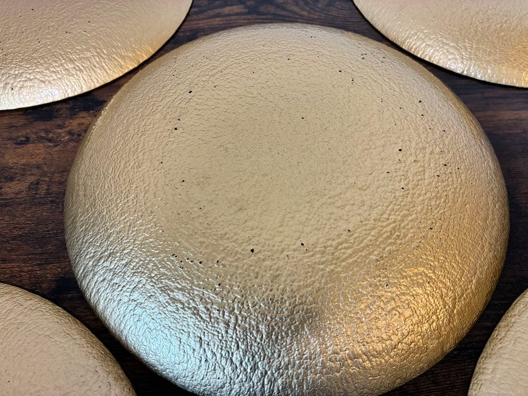 Monna Glass グリーン ガラスプレート 28cm 大皿 ハンドメイド