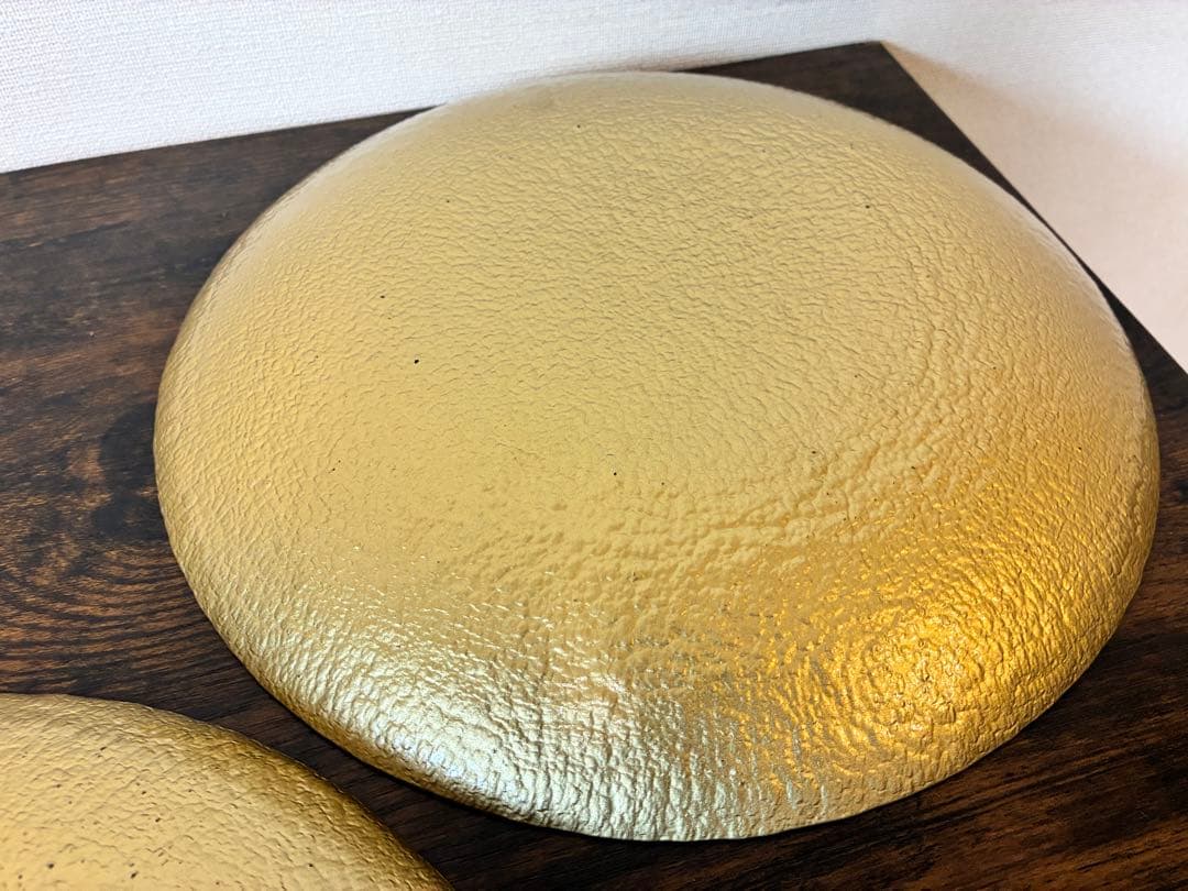 Monna Glass グリーン ガラスプレート 28cm 大皿 ハンドメイド