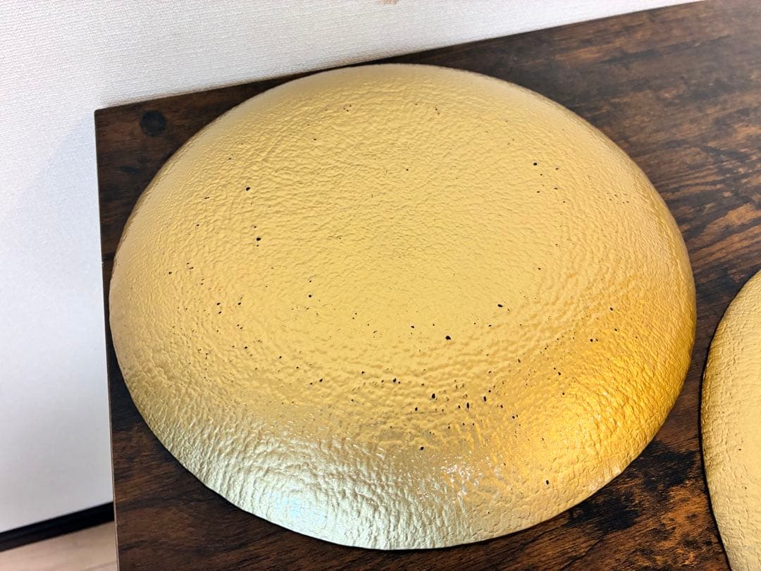 Monna Glass グリーン ガラスプレート 28cm 大皿 ハンドメイド