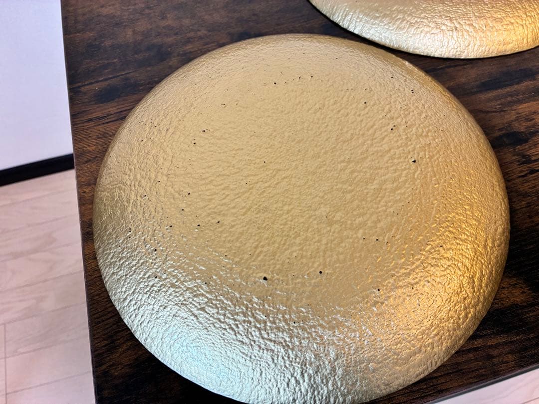 Monna Glass グリーン ガラスプレート 28cm 大皿 ハンドメイド