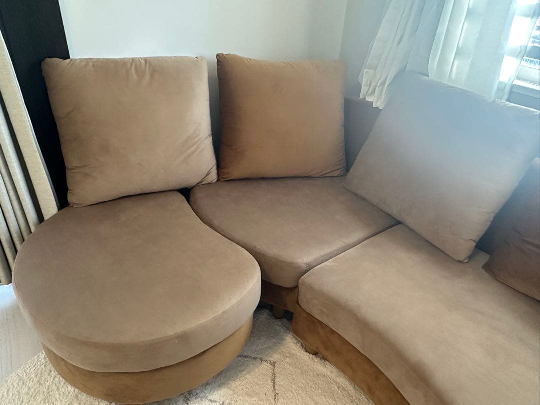 NOCE カウチソファ　ライトブラウン