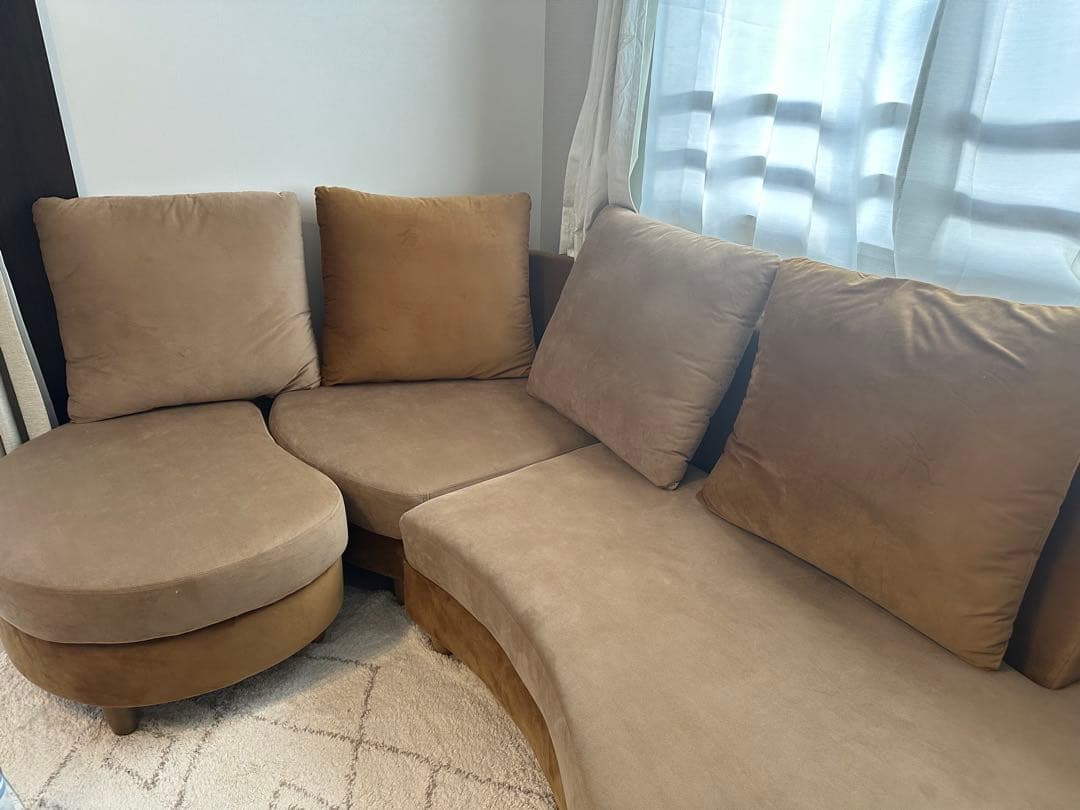 NOCE カウチソファ　ライトブラウン