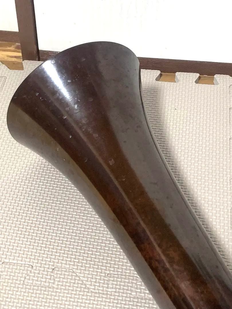 銅製 花器 池坊 花入 生花 ダークブラウン コーン型花瓶