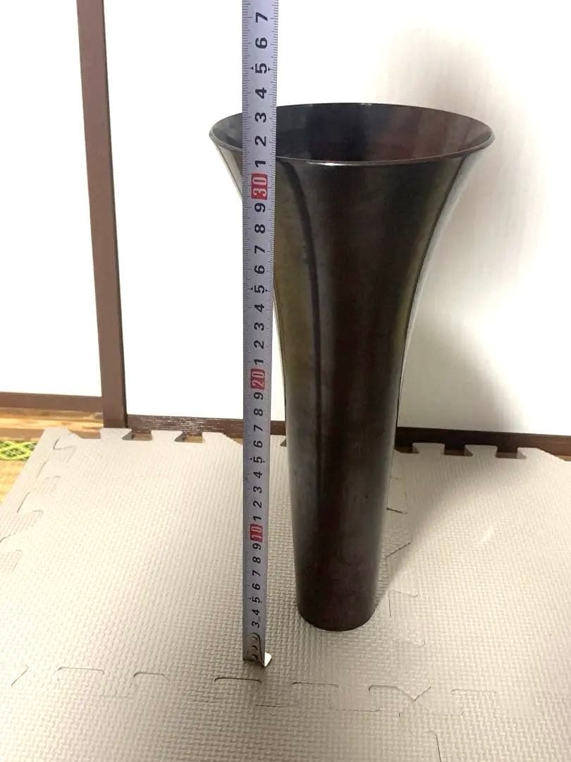 銅製 花器 池坊 花入 生花 ダークブラウン コーン型花瓶