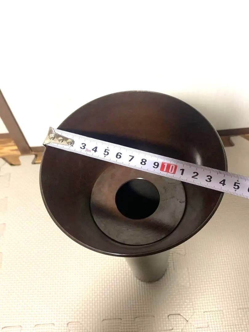 銅製 花器 池坊 花入 生花 ダークブラウン コーン型花瓶