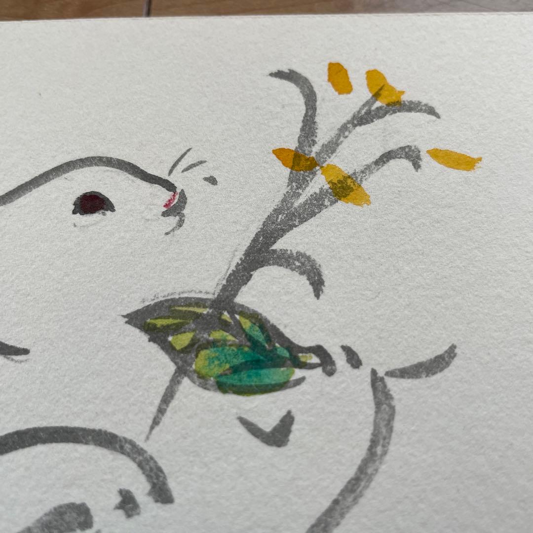 雨田光弘　原画　水彩画　うさぎ