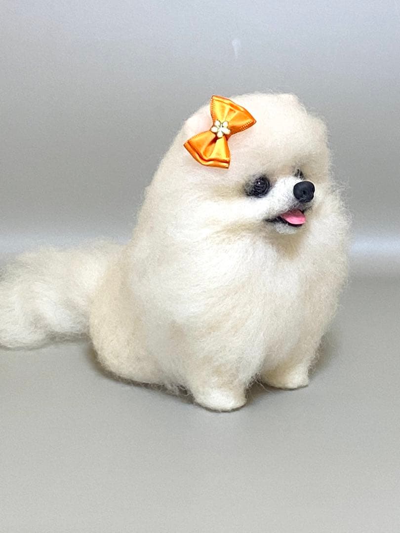 羊毛フェルト ポメラニアンちゃんのパピーちゃん　笑顔タイプ
